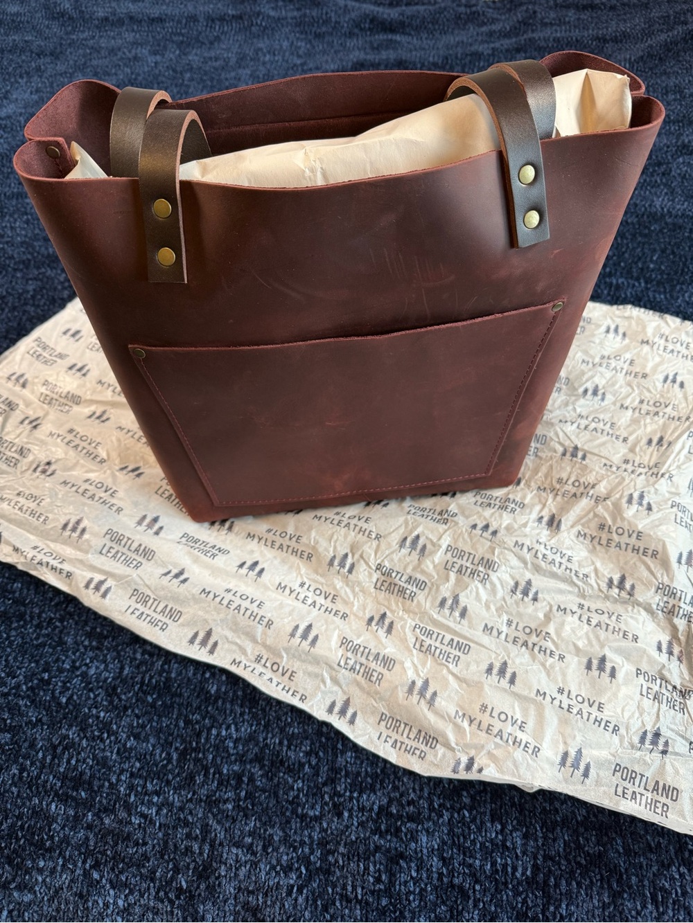 NWT Portland Leather Medium Classic Tote Merlot Full Grain Leather NIB